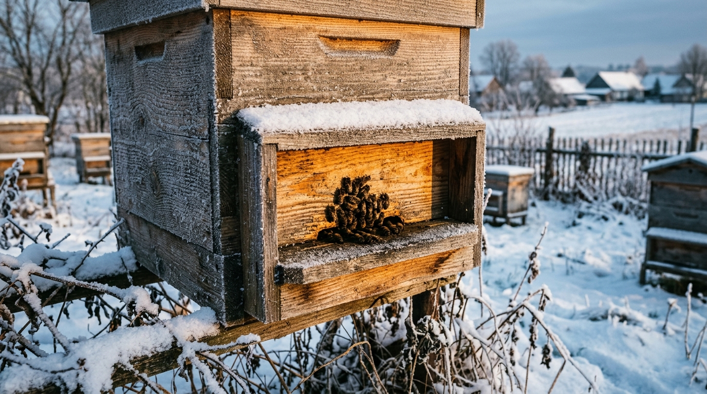 ul z osłabioną rodziną pszczelą po zimie